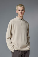 Reversible Fleece Half-Zip Pullover - Khaki