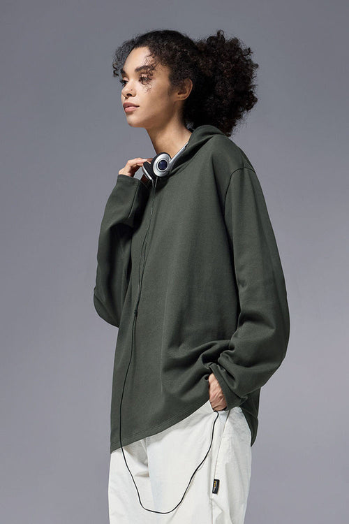 Reversible Fleece Base Layer Hoodie - Dark Gray