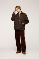 Textured Vintage Safari Jacket - Coffee