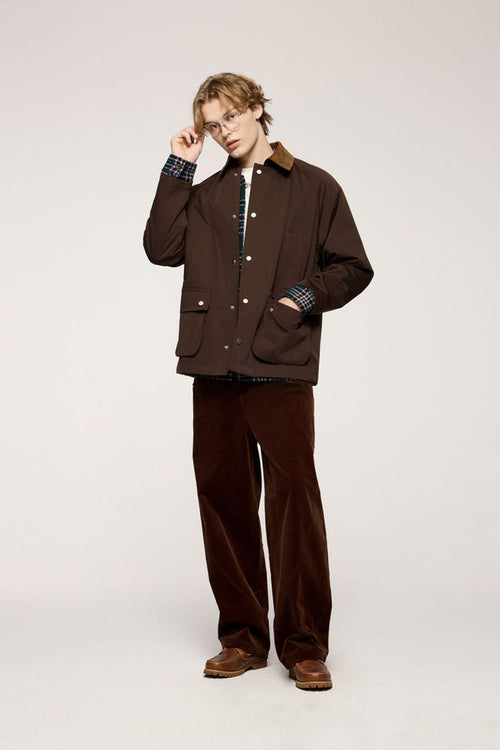 Textured Vintage Safari Jacket - Coffee