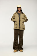 Textured Vintage Safari Jacket - Apricot Khaki