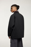 Textured Vintage Safari Jacket - Black