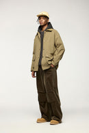 Textured Vintage Safari Jacket - Apricot Khaki