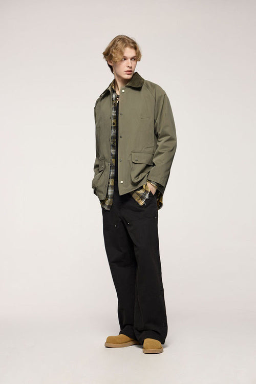 Textured Vintage Safari Jacket - Green