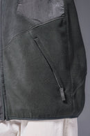 Mixed-Media Polar Fleece Stand Collar Jacket - Dark Gray