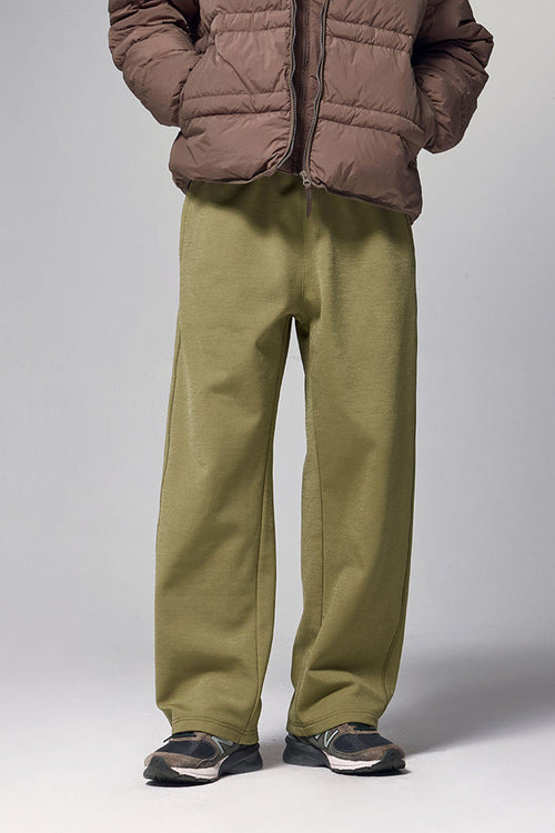 High-Stretch Active Fleece Joggers - Mud Green