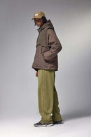 4-Way Stretch Thermal-Fleece Straight-Leg Sweatpants in Mud Green - three-quarter front modeled view