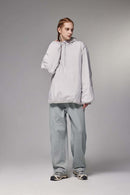 4-Way Stretch Thermal-Fleece Straight-Leg Sweatpants in Stone Gray - full-length modeled view