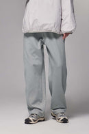 4-Way Stretch Thermal-Fleece Straight-Leg Sweatpants in Stone Gray - front modeled view
