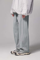4-Way Stretch Thermal-Fleece Straight-Leg Sweatpants in Stone Gray - three-quarter front modeled view