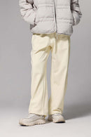 4-Way Stretch Thermal-Fleece Straight-Leg Sweatpants in White - front modeled view