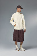 High-Stretch Spliced Fleece Jacket - White