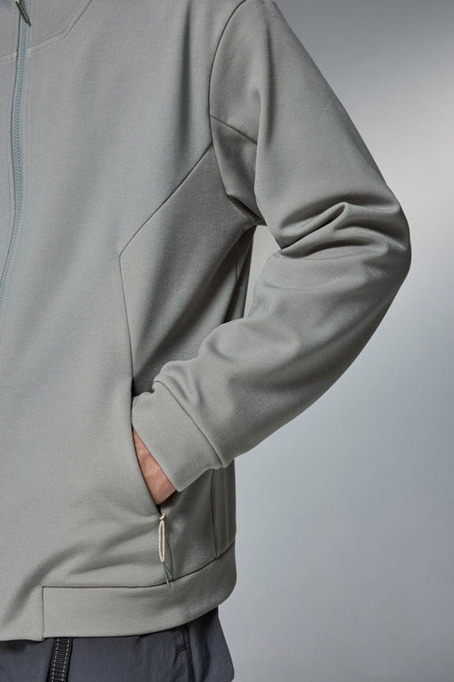High-Stretch Spliced Fleece Jacket - Stone Gray