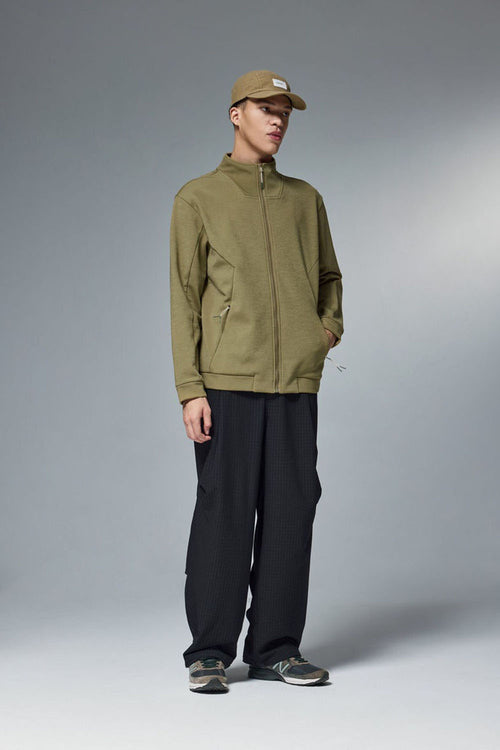 High-Stretch Spliced Fleece Jacket - Mud Green