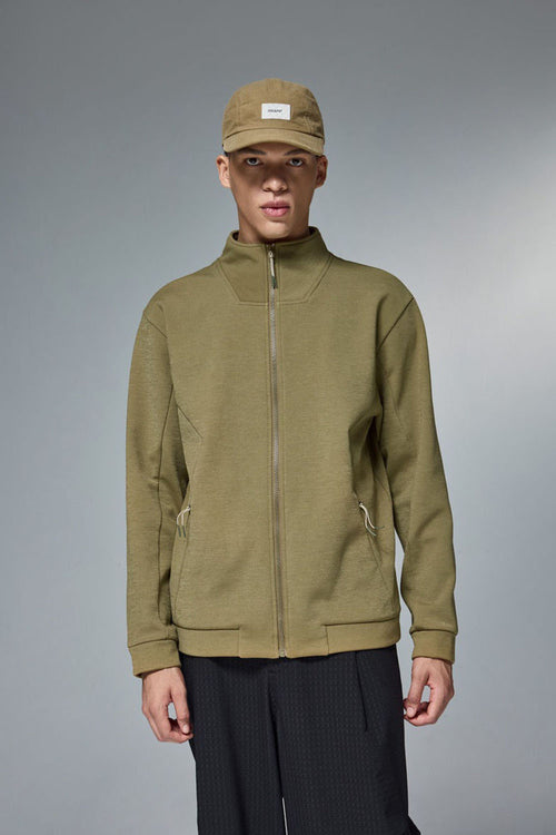 High-Stretch Spliced Fleece Jacket - Mud Green