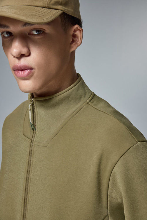 High-Stretch Spliced Fleece Jacket - Mud Green