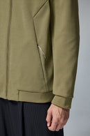 High-Stretch Spliced Fleece Jacket - Mud Green