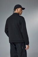 High-Stretch Spliced Fleece Jacket - Black