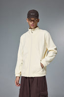 High-Stretch Spliced Fleece Jacket - White