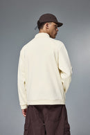 High-Stretch Spliced Fleece Jacket - White