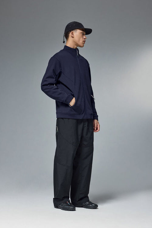 High-Stretch Spliced Fleece Jacket - Eclipse Blue