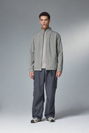 High-Stretch Spliced Fleece Jacket - Stone Gray