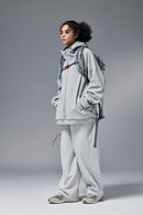 High-Stretch Fleece Zip-Up Hoodie - Stone Gray