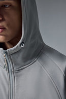 High-Stretch Fleece Zip-Up Hoodie - Stone Gray