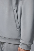 High-Stretch Fleece Zip-Up Hoodie - Stone Gray