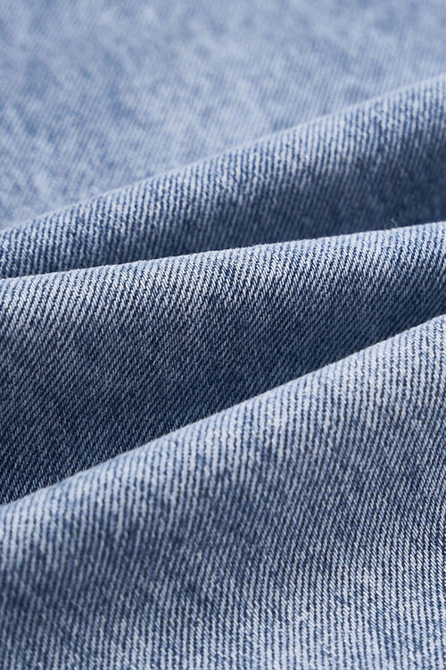 Vintage Washed Wide-Leg Denim - Baby Blue