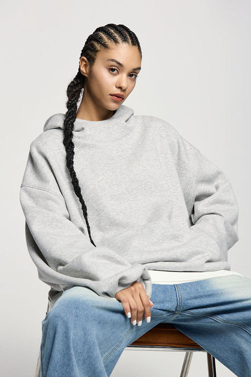 Thermal Fleece Everyday Hoodie - Flower Gray
