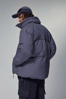High-Neck Utility Puffer Jacket - Purple
