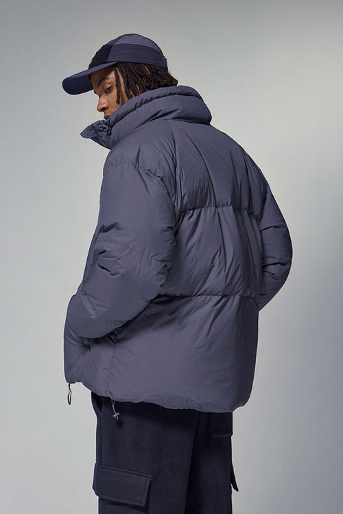 High-Neck Utility Puffer Jacket - Purple