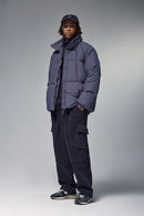 High-Neck Utility Puffer Jacket - Purple