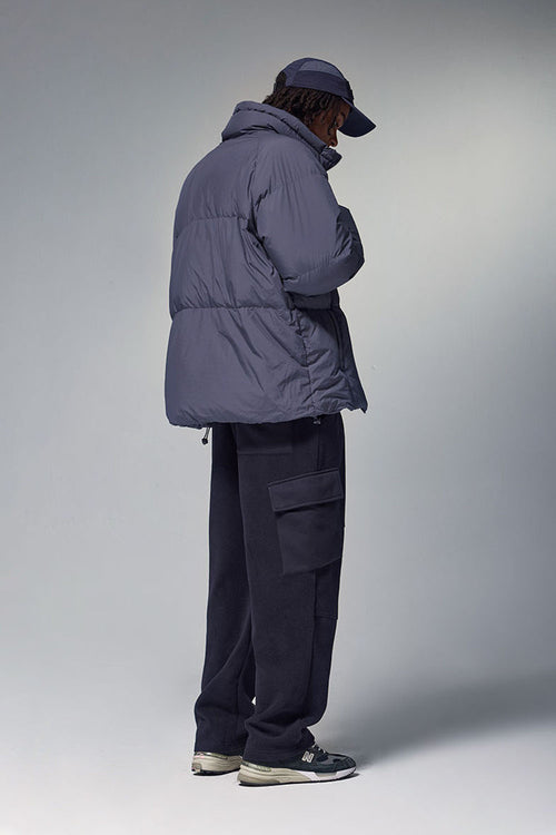 High-Neck Utility Puffer Jacket - Purple
