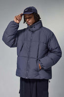 High-Neck Utility Puffer Jacket - Purple
