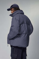 High-Neck Utility Puffer Jacket - Purple
