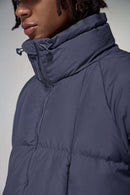 High-Neck Utility Puffer Jacket - Purple
