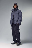 High-Neck Utility Puffer Jacket - Purple