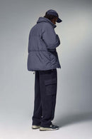 High-Neck Utility Puffer Jacket - Purple