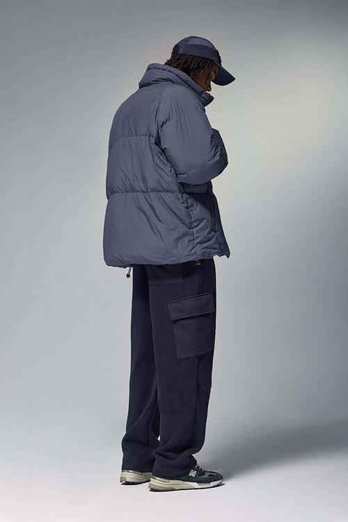 High-Neck Utility Puffer Jacket - Purple
