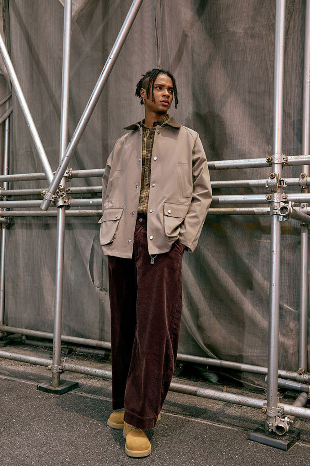 Heavyweight Cotton Corduroy Cargo Pants - Coffee