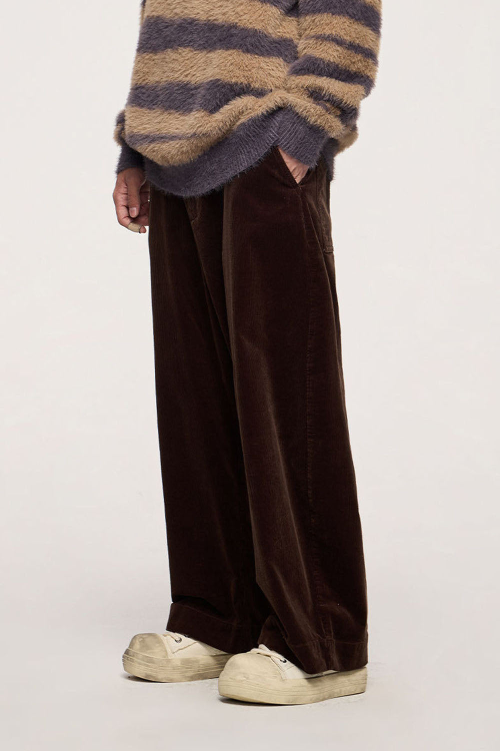 Heavyweight Cotton Corduroy Cargo Pants - Coffee
