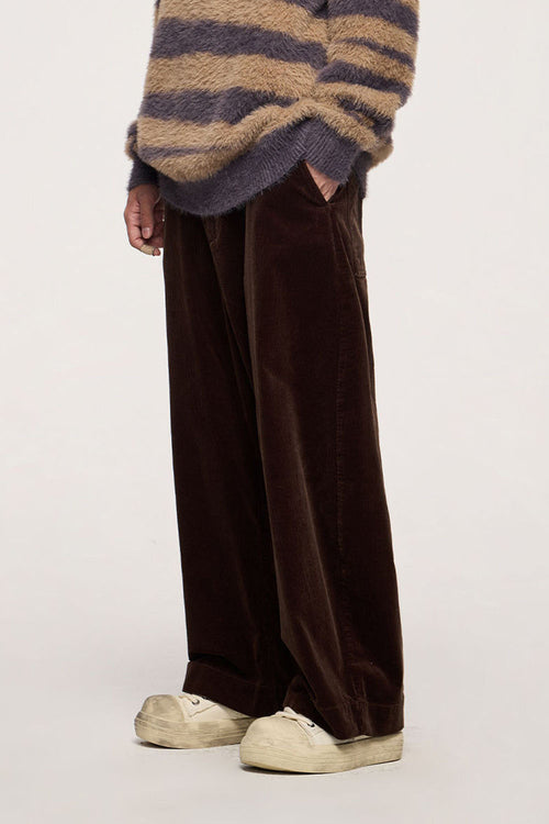 Heavyweight Cotton Corduroy Cargo Pants - Coffee