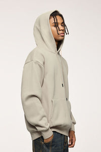 Heavyweight Essential Fleece Hoodie - Gray Apricot