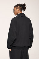 Retro Athletic Double-Zip Track Jacket - Active Black