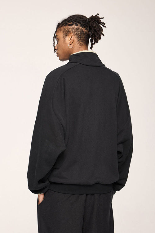 Retro Athletic Double-Zip Track Jacket - Active Black