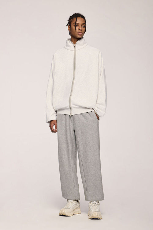 Retro Athletic Double-Zip Track Jacket - Flower Gray