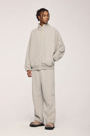 Retro Athletic Double-Zip Track Jacket - Heather Gray