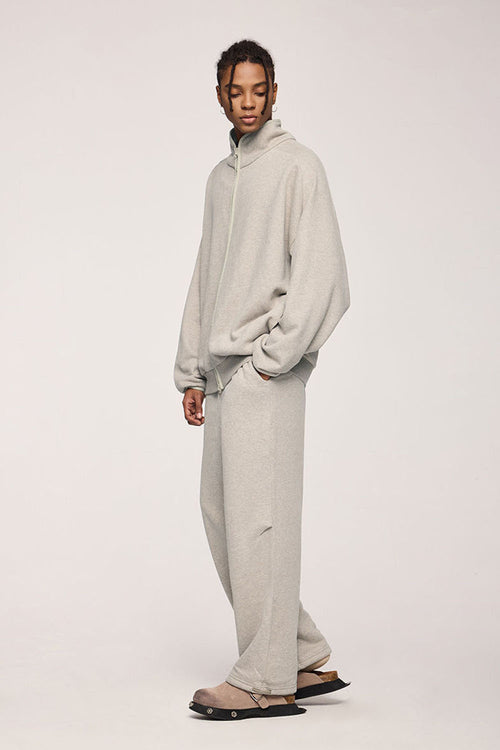 Retro Athletic Double-Zip Track Jacket - Heather Gray